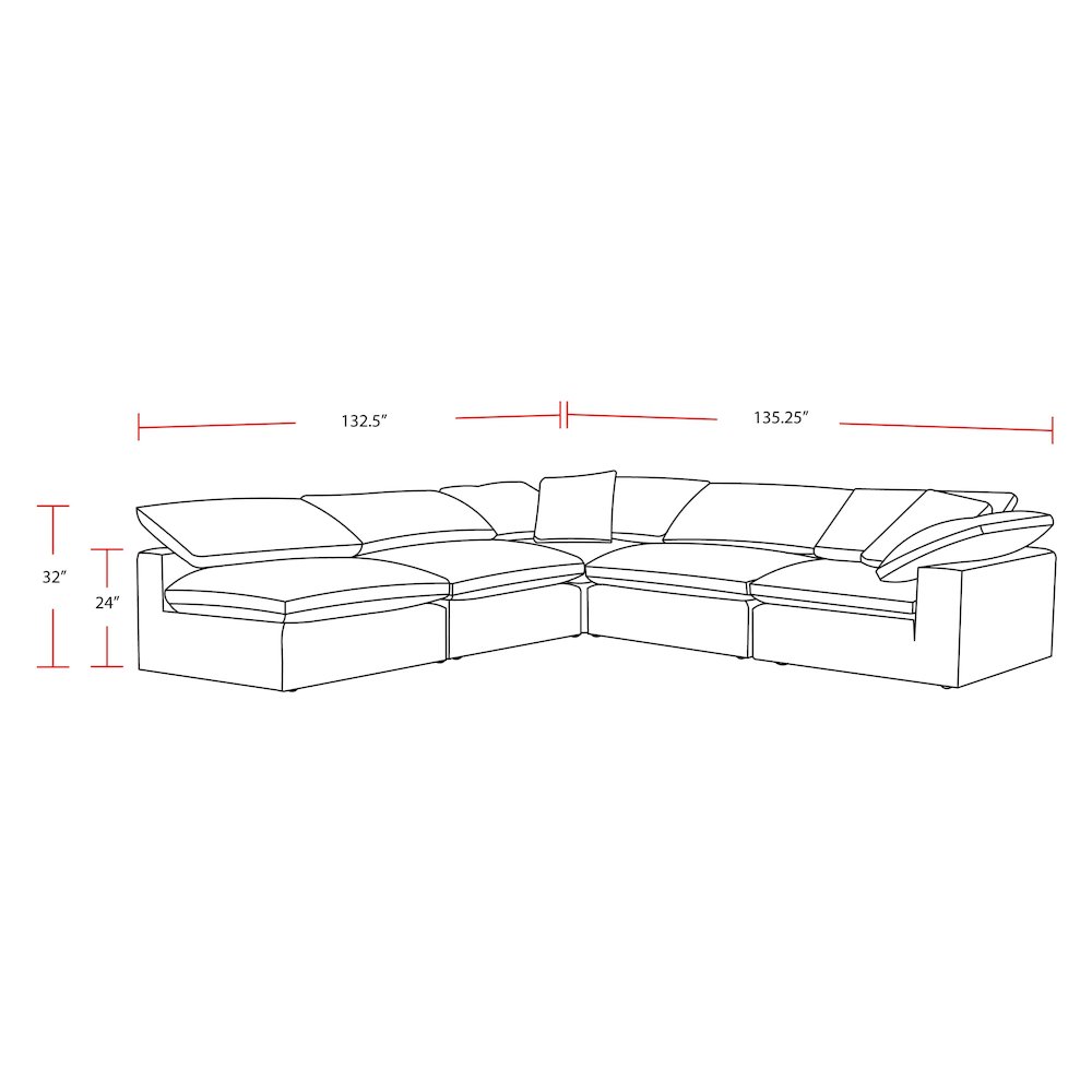 Exhale - Mathis Thunder 5 Piece Modular Sectional. Picture 4