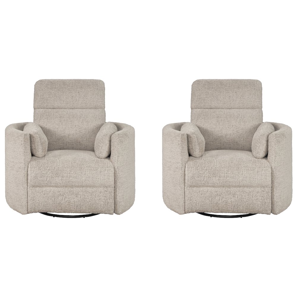 Radius - Burlap Manual Swivel Recliner Two Pack. Picture 1