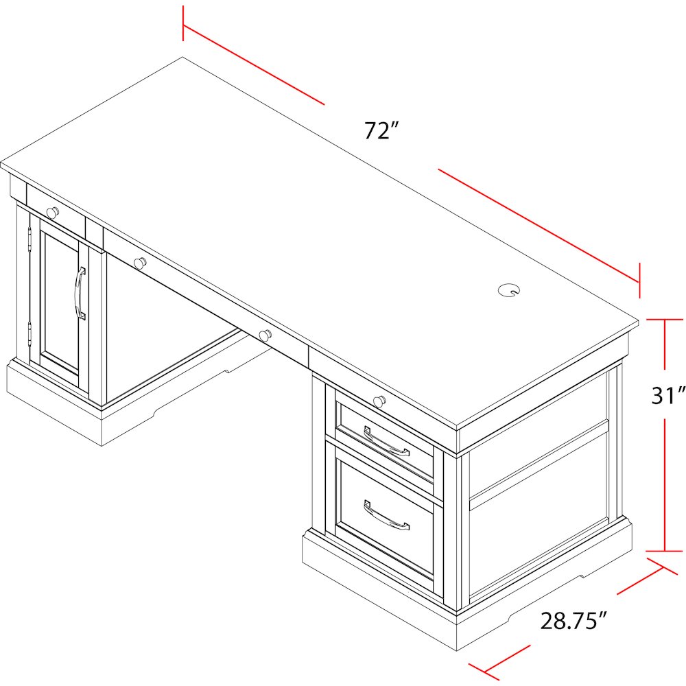 Shoreham - Effortless White Pedestal Desk. Picture 6