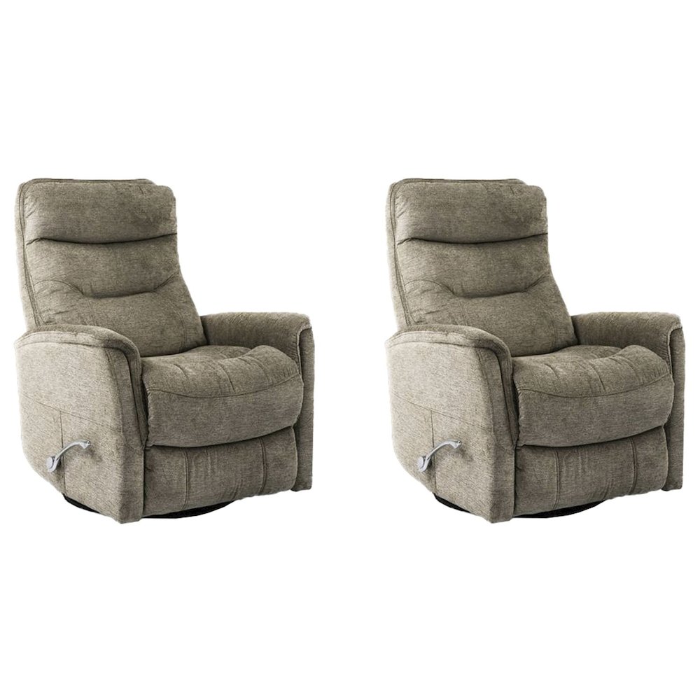 Gemini - Heather Swivel Glider Recliner Two Pack. Picture 1