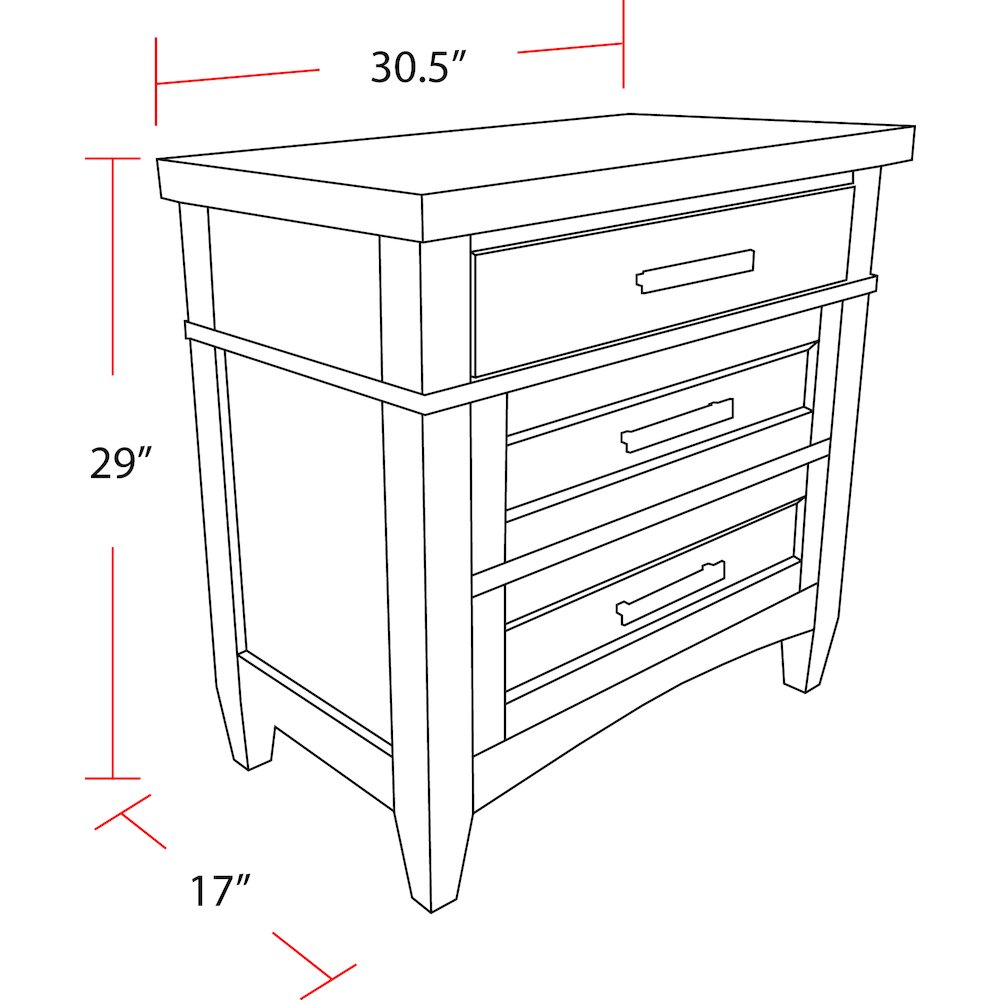 Modern Bedroom 3 Drawer Nightstand with Charging Station. Picture 14