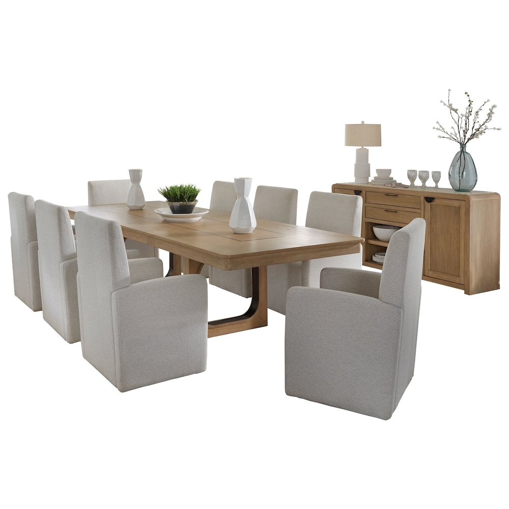 Dining 84" Rectangular Table with console & 8 caster chairs. Picture 1