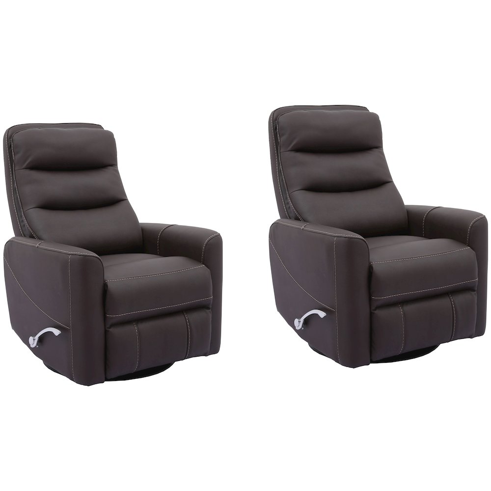 Hercules - Chocolate Swivel Glider Recliner Two Pack. Picture 1