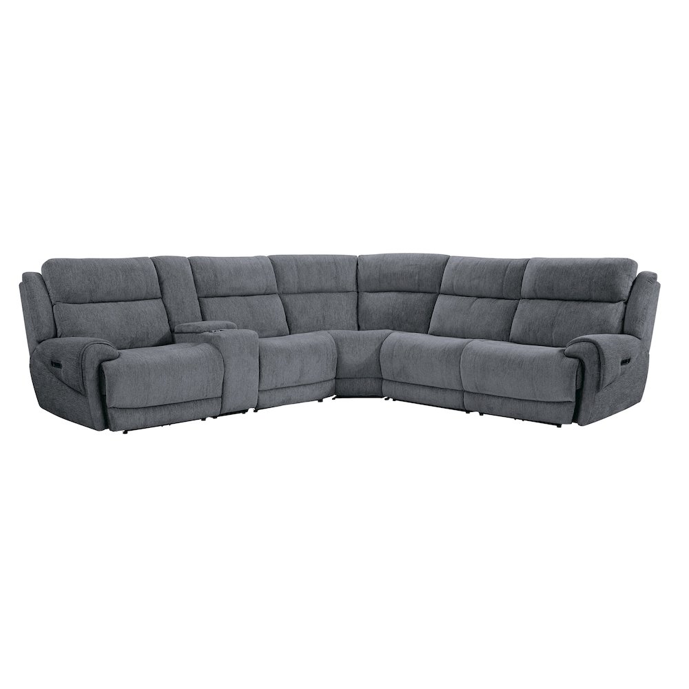 6 Piece Modular Power Reclining Sectional with Power Adjustable Headrests. Picture 1
