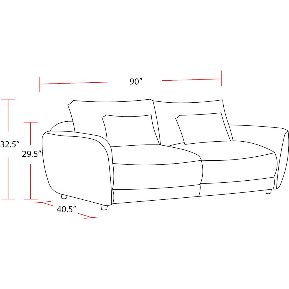 Utopia - Mega Ivory 2 Seat Sofa with Lumbar Pillow. Picture 11