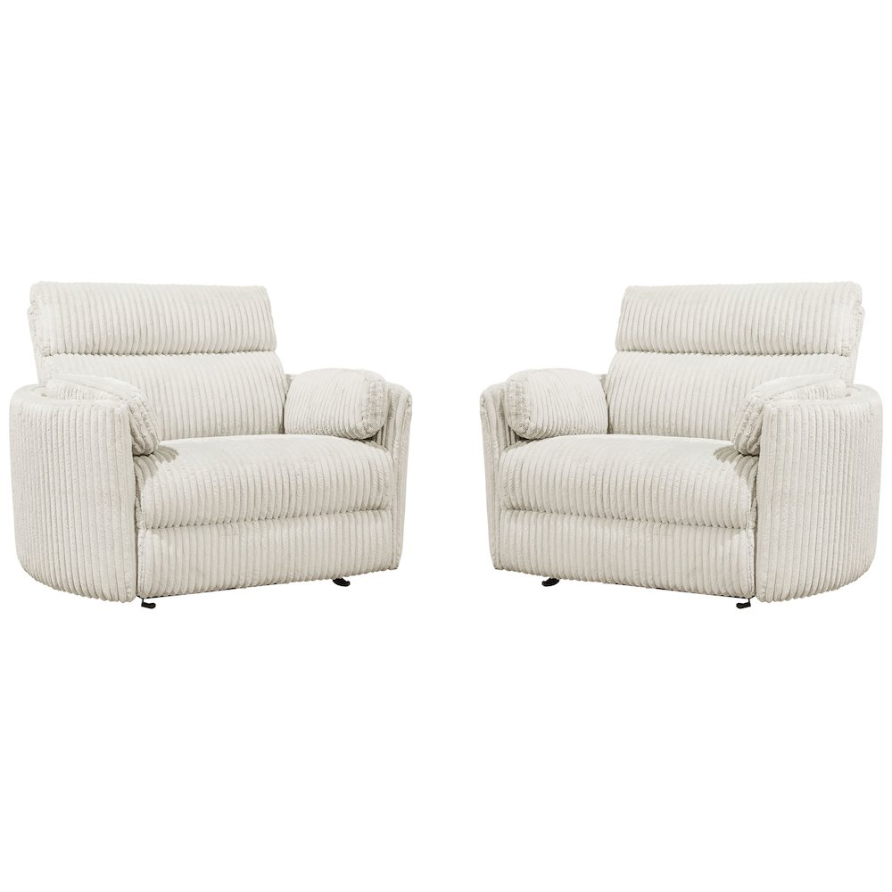 Radius Xl - Mega Ivory Extra Wide Power Glider Recliner Two Pack. Picture 1