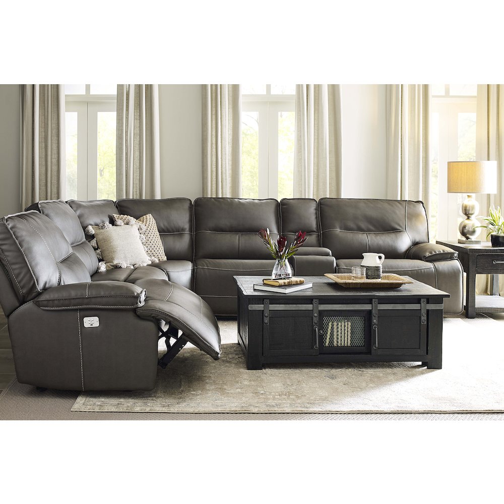 6 Piece Modular Power Reclining Sectional with Power Adjustable Headrests. Picture 6