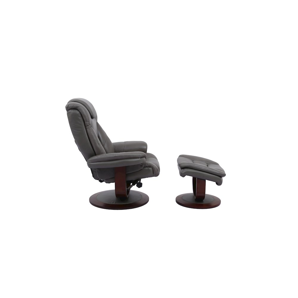 Monarch - Ice Manual Reclining Swivel Chair and Ottoman. Picture 3