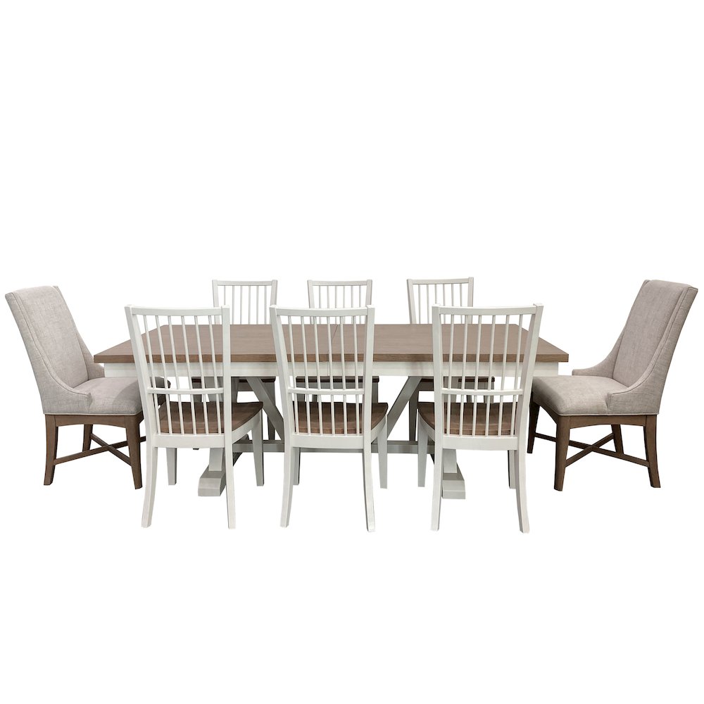 Modern Dining 88 In. Trestle Extendable Dining Table. Picture 8