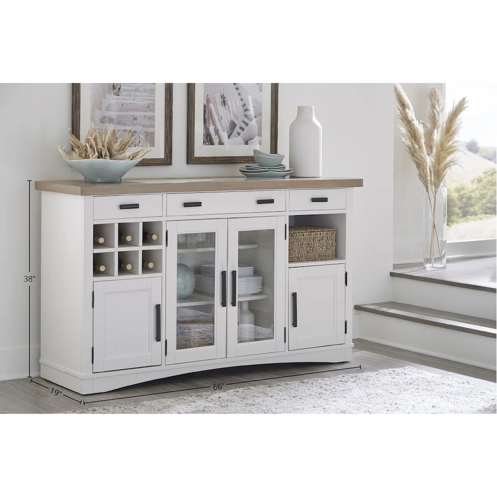 Modern Dining 66 In. X 19 In. Buffet Server with Quartz Insert. Picture 11