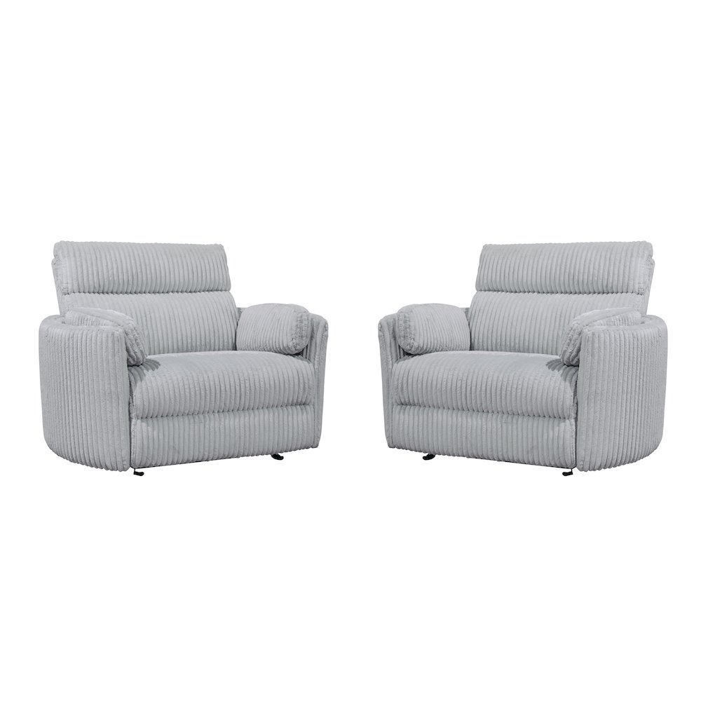 Radius Xl - Mega Grey Extra Wide Power Glider Recliner Two Pack. Picture 1