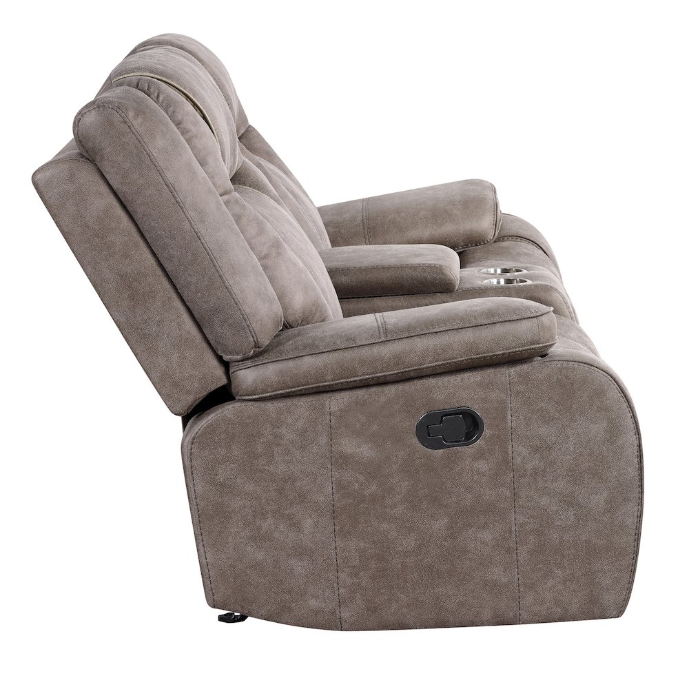 Blake - Desert Taupe Reclining Console Loveseat. Picture 4