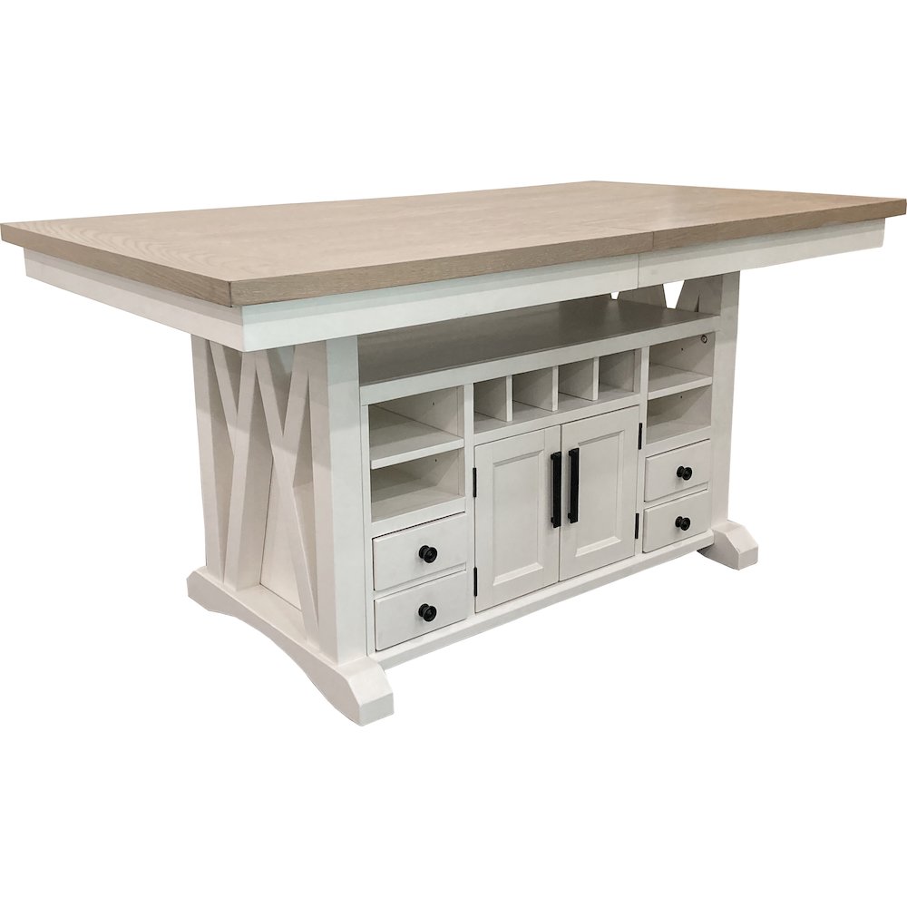 Modern Dining 72 In. Island Counter-Height Extendable Dining Table. Picture 1