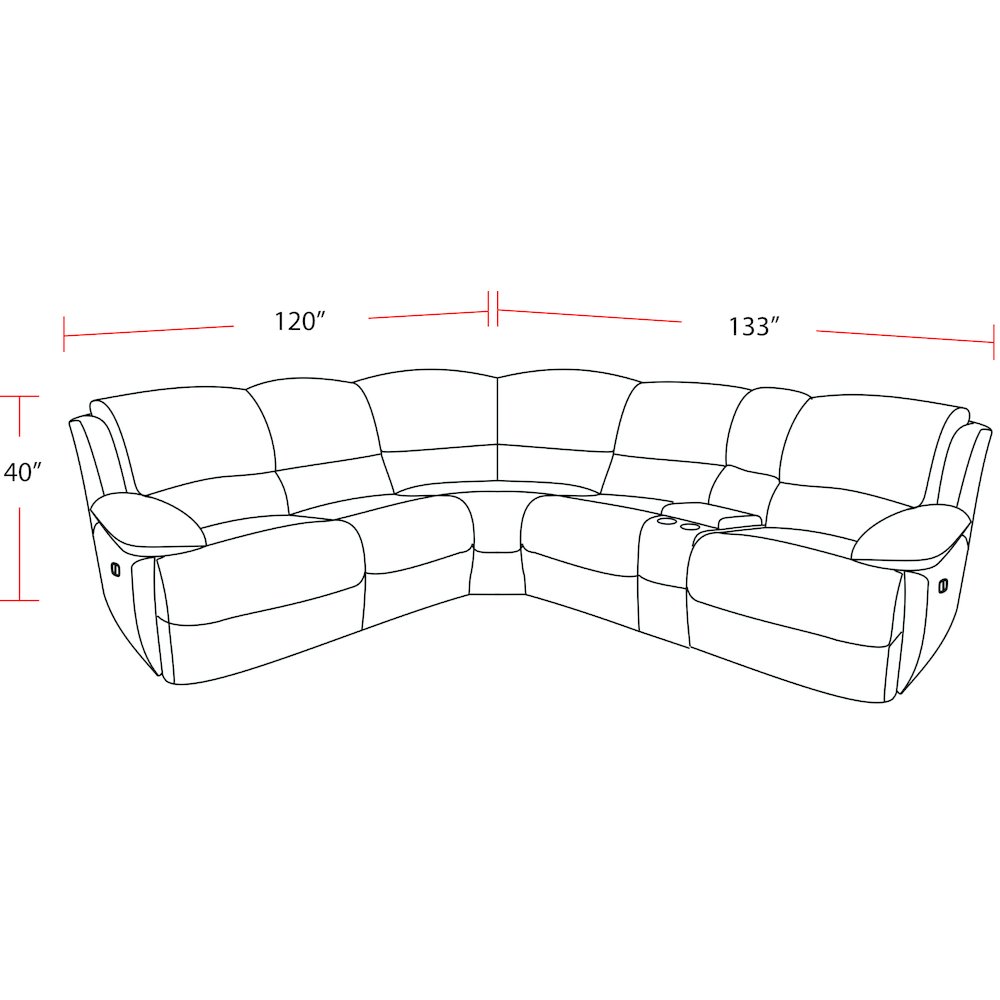 6 Piece Modular Power Reclining Sectional with Power Adjustable Headrests. Picture 5