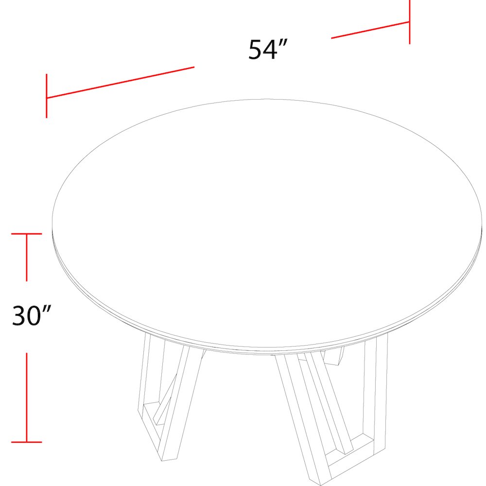 Pure Modern Dining 54 In. Round Table with Wood Base. Picture 7