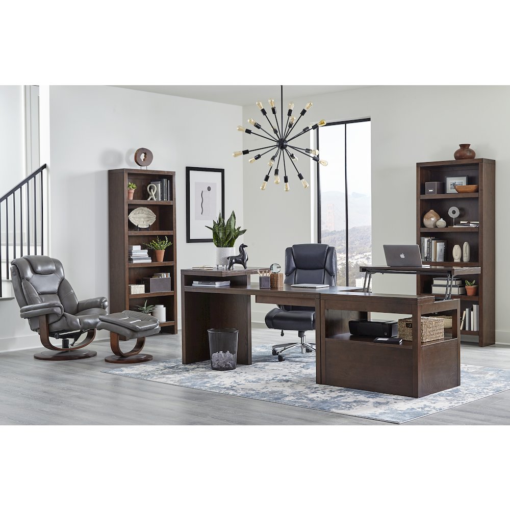 Monarch - Ice Manual Reclining Swivel Chair and Ottoman. Picture 14