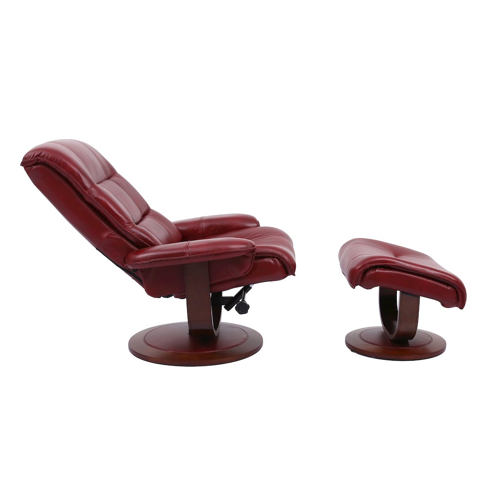 Knight - Rouge Manual Reclining Swivel Chair and Ottoman. Picture 3
