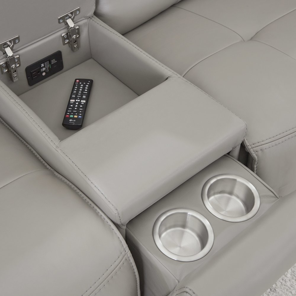 Canterbury - Pewter 6 Piece Zero Gravity Modular Power Reclining Sectional. Picture 9