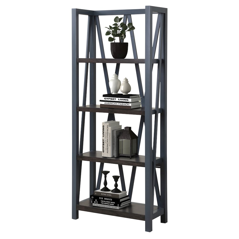 Modern - Denim Etagere Bookcase. Picture 1