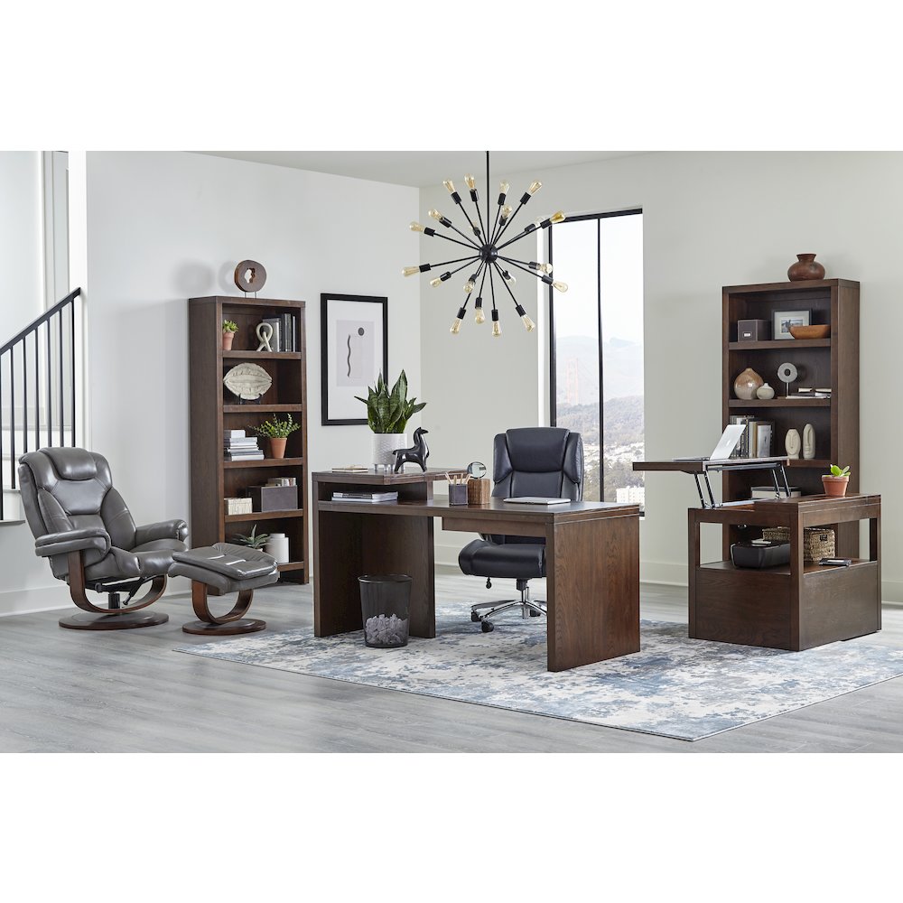 Monarch - Ice Manual Reclining Swivel Chair and Ottoman. Picture 8