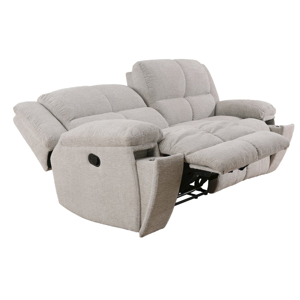Buster - Opal Taupe Manual Reclining Sofa. Picture 2