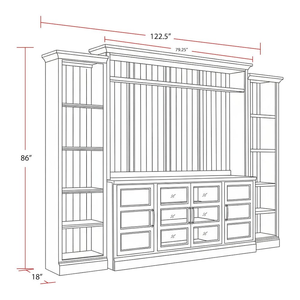 Shoreham - Effortless White 4 Piece Entertainment Wall. Picture 4