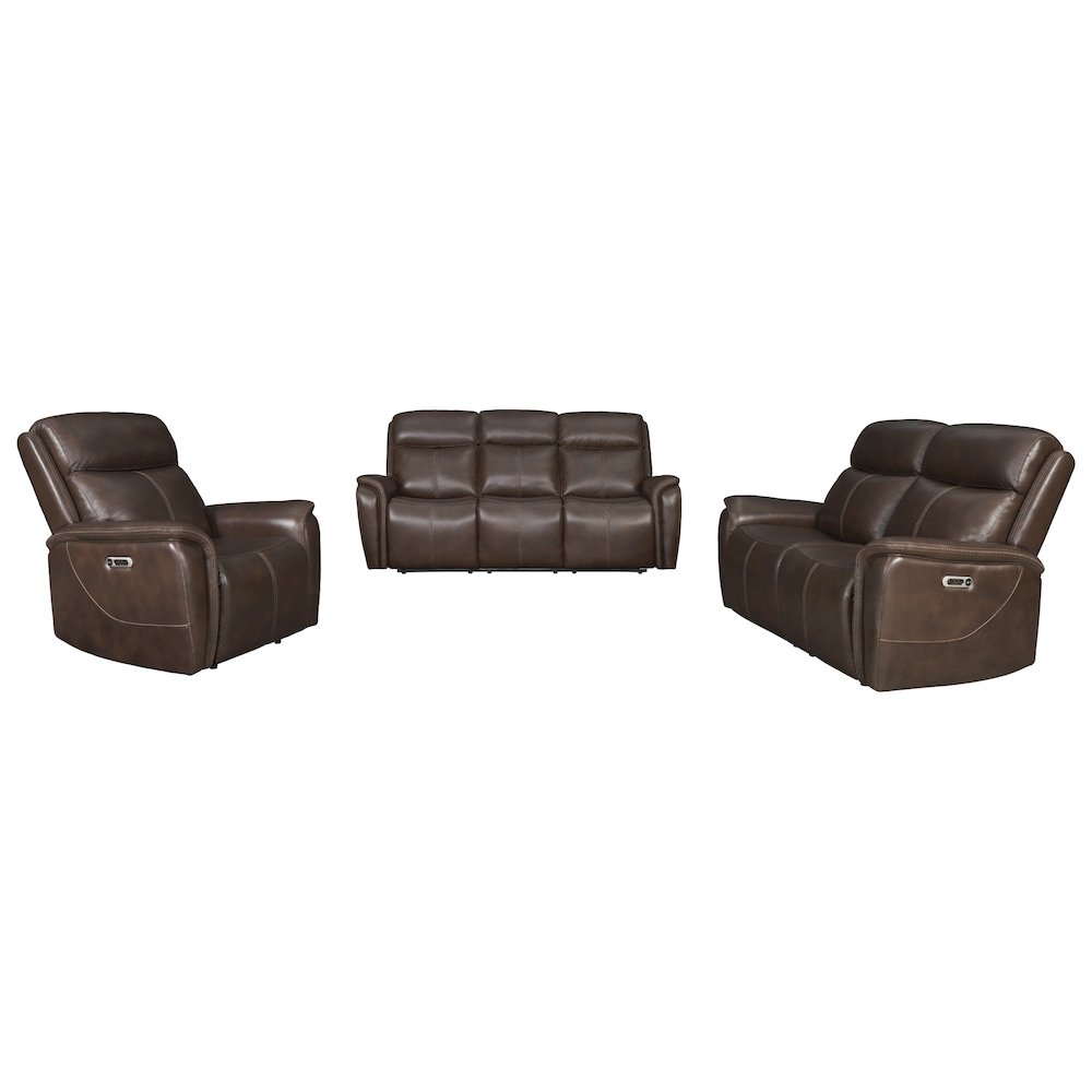 Cascade - Auburn Power Reclining Sofa Loveseat and Recliner. Picture 1