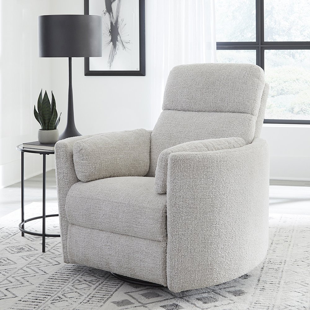 Radius - Angora Linen Manual Swivel Recliner Two Pack. Picture 8