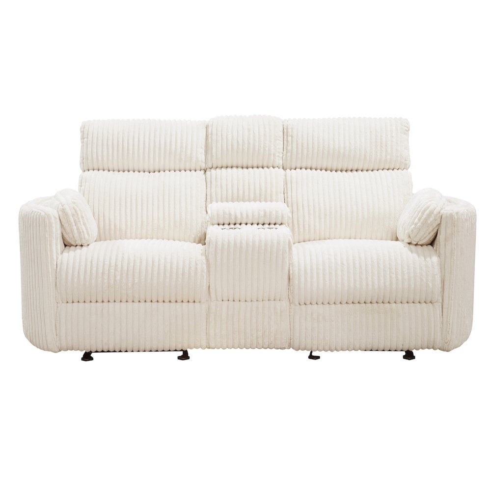Radius - Mega Ivory Power Glider Reclining Console Loveseat. Picture 3