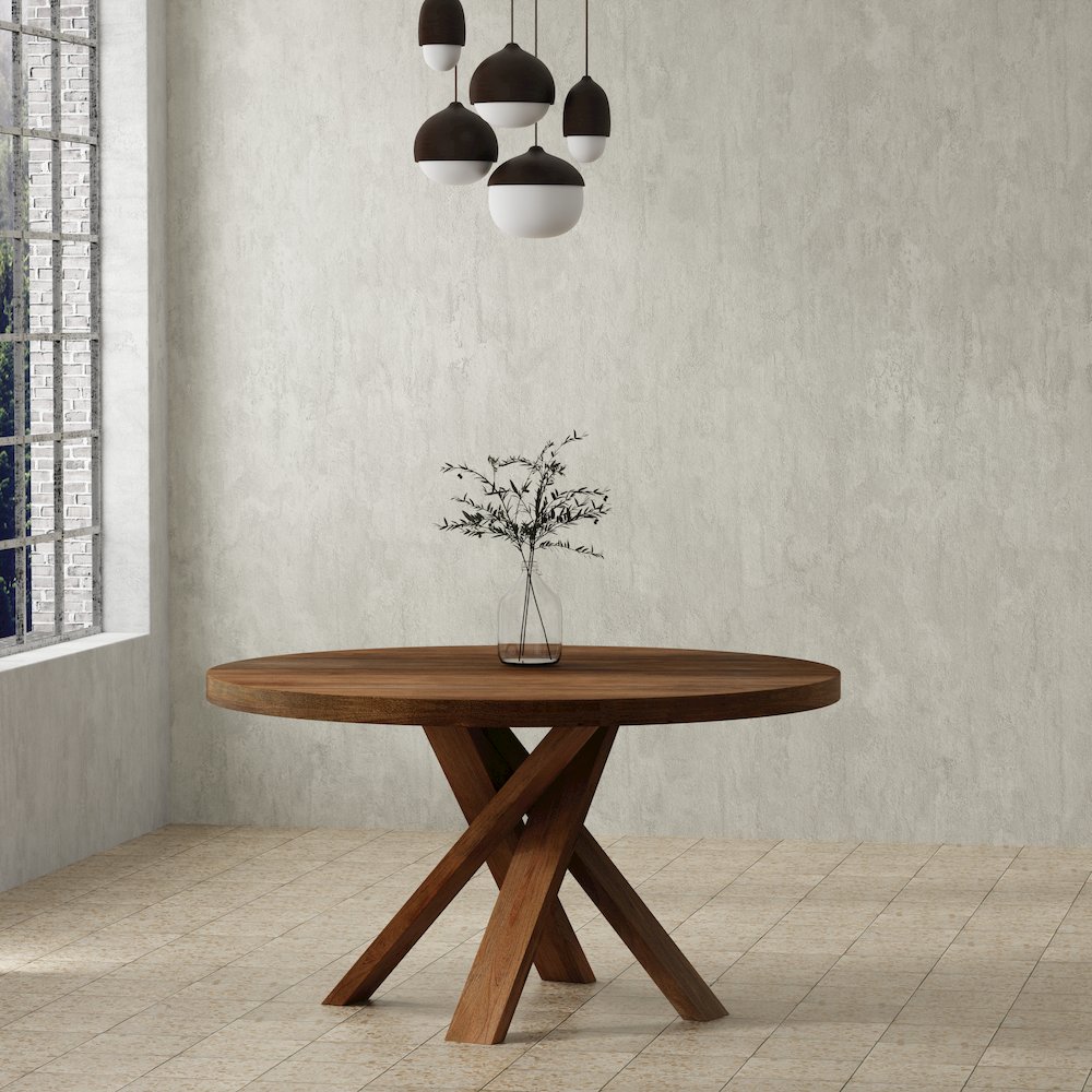 Downtown Dining 60 In. Round Dining Table With 4 Upholstered Chairs. Picture 11