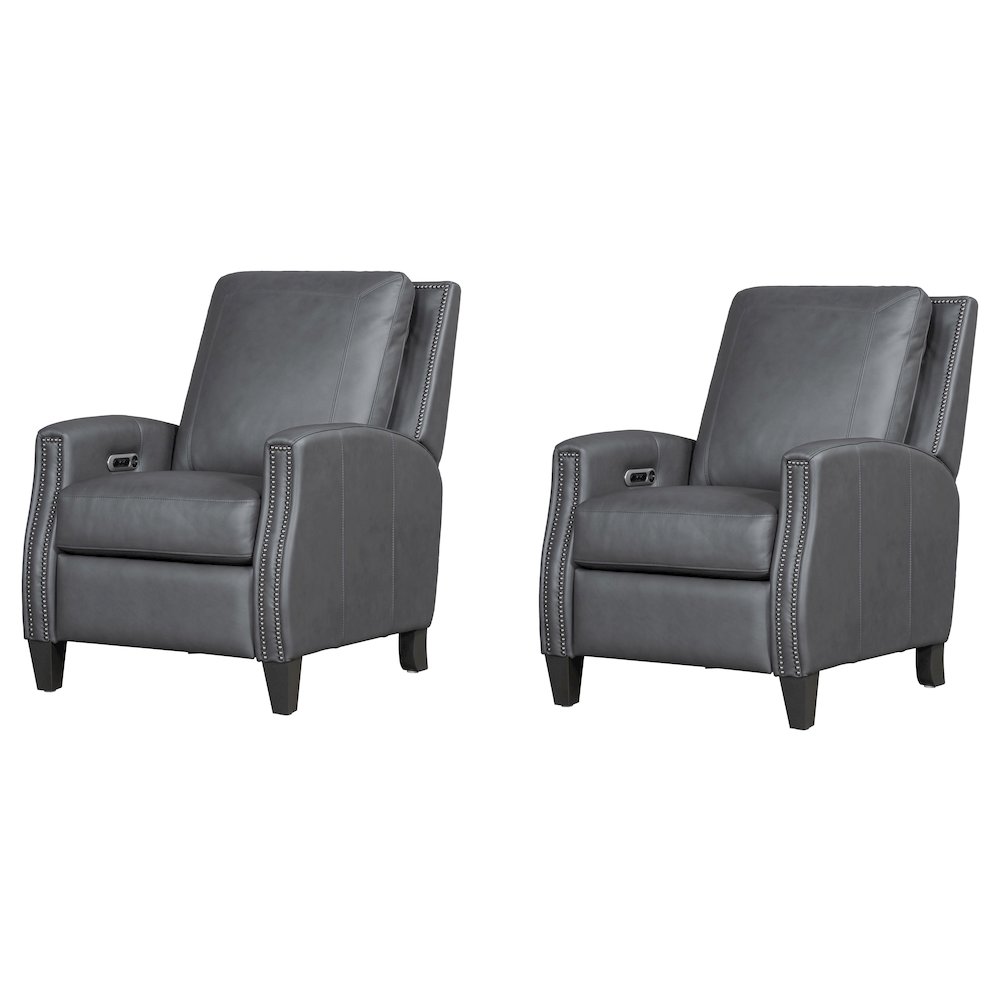 Hunter - Echo Grey Power Cordless High Leg Recliner P2 Two Pack. Picture 1