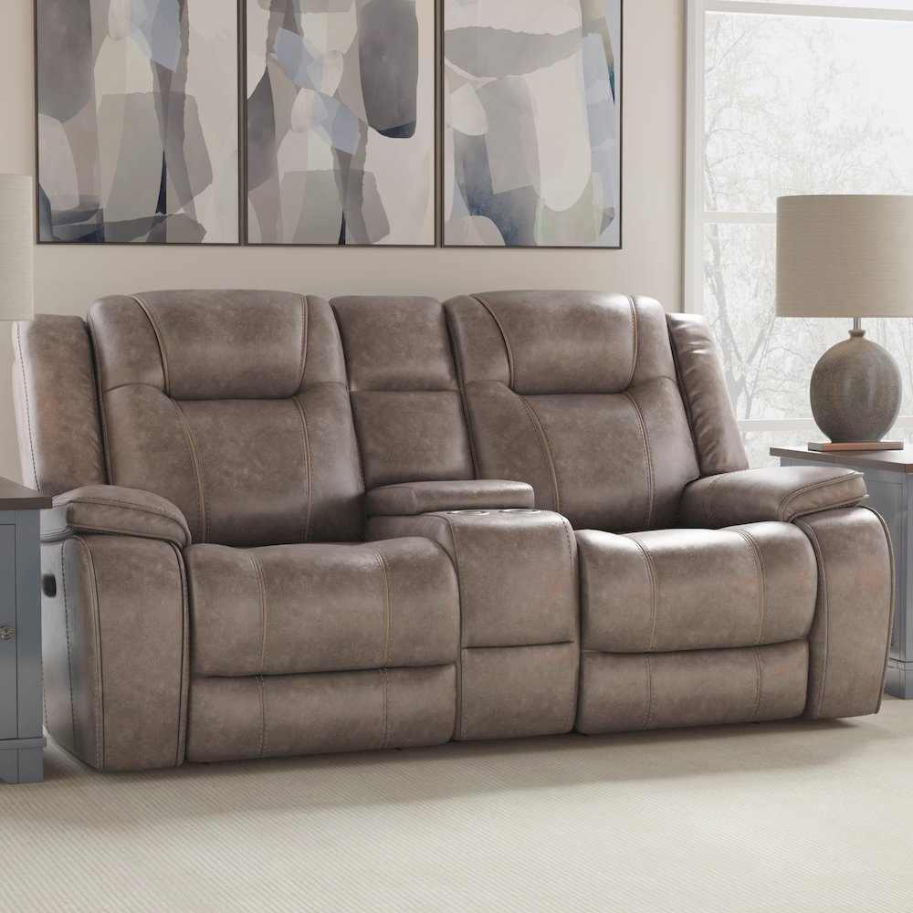 Blake - Desert Taupe Reclining Console Loveseat. Picture 7