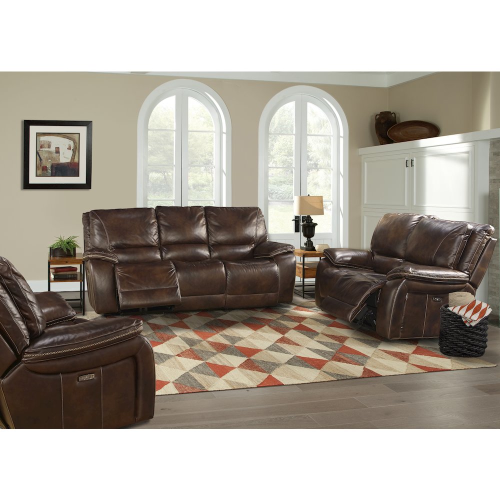 Vail - Burnt Sienna Power Reclining Sofa Loveseat and Recliner. Picture 7