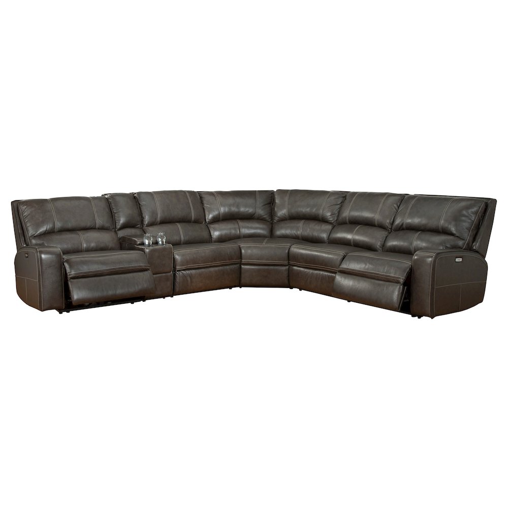 6 Piece Modular Power Reclining Sectional with Power Adjustable Headrests. Picture 1