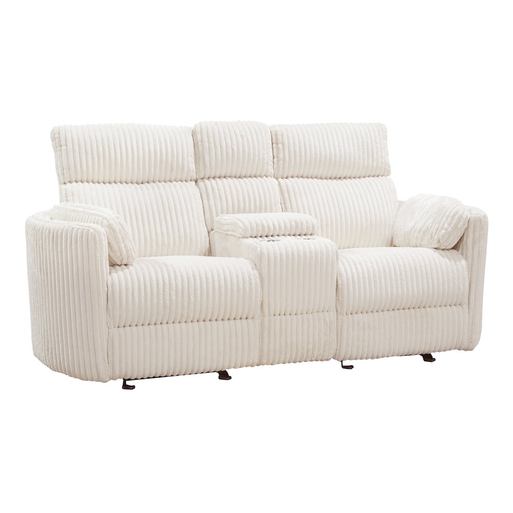 Radius - Mega Ivory Power Glider Reclining Console Loveseat. Picture 1