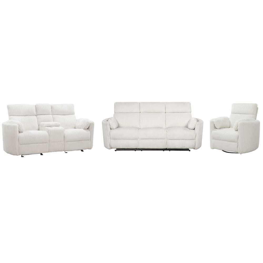 Radius - Mega Ivory Power Reclining Sofa Loveseat and Recliner. Picture 1