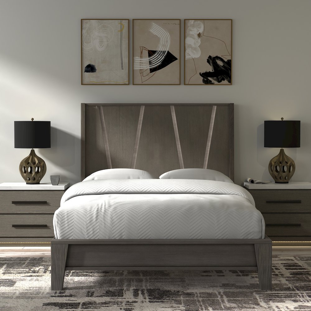 Pure Modern Bedroom Queen Panel Bed. Picture 10