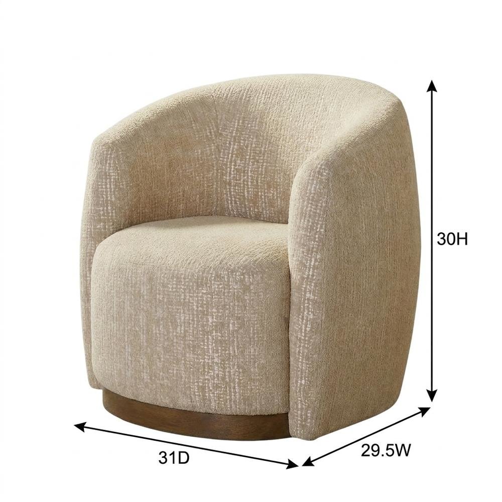 Beige Swivel Accent Chair with Traditional Style and Comfortable Seat. Picture 8