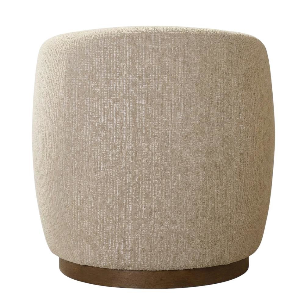 Beige Swivel Accent Chair with Traditional Style and Comfortable Seat. Picture 4