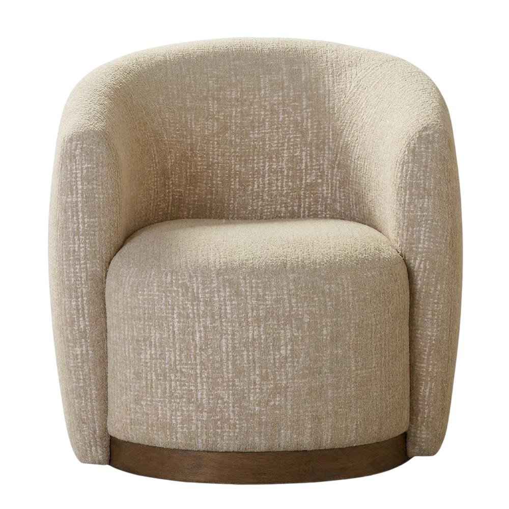 Beige Swivel Accent Chair with Traditional Style and Comfortable Seat. Picture 5