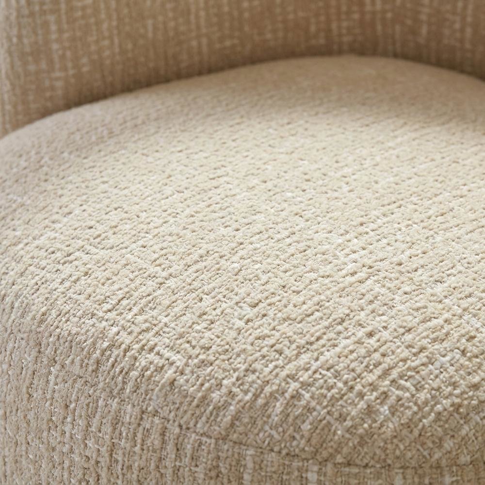 Beige Swivel Accent Chair with Traditional Style and Comfortable Seat. Picture 6