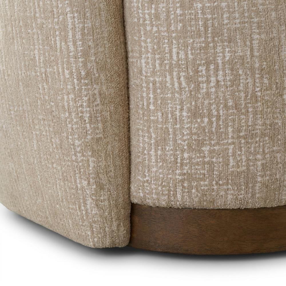 Beige Swivel Accent Chair with Traditional Style and Comfortable Seat. Picture 7