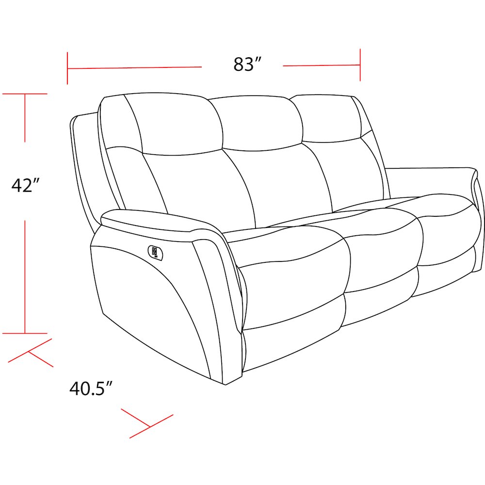 Linus - Hudson Grey Zero Gravity Power Reclining Sofa. Picture 9