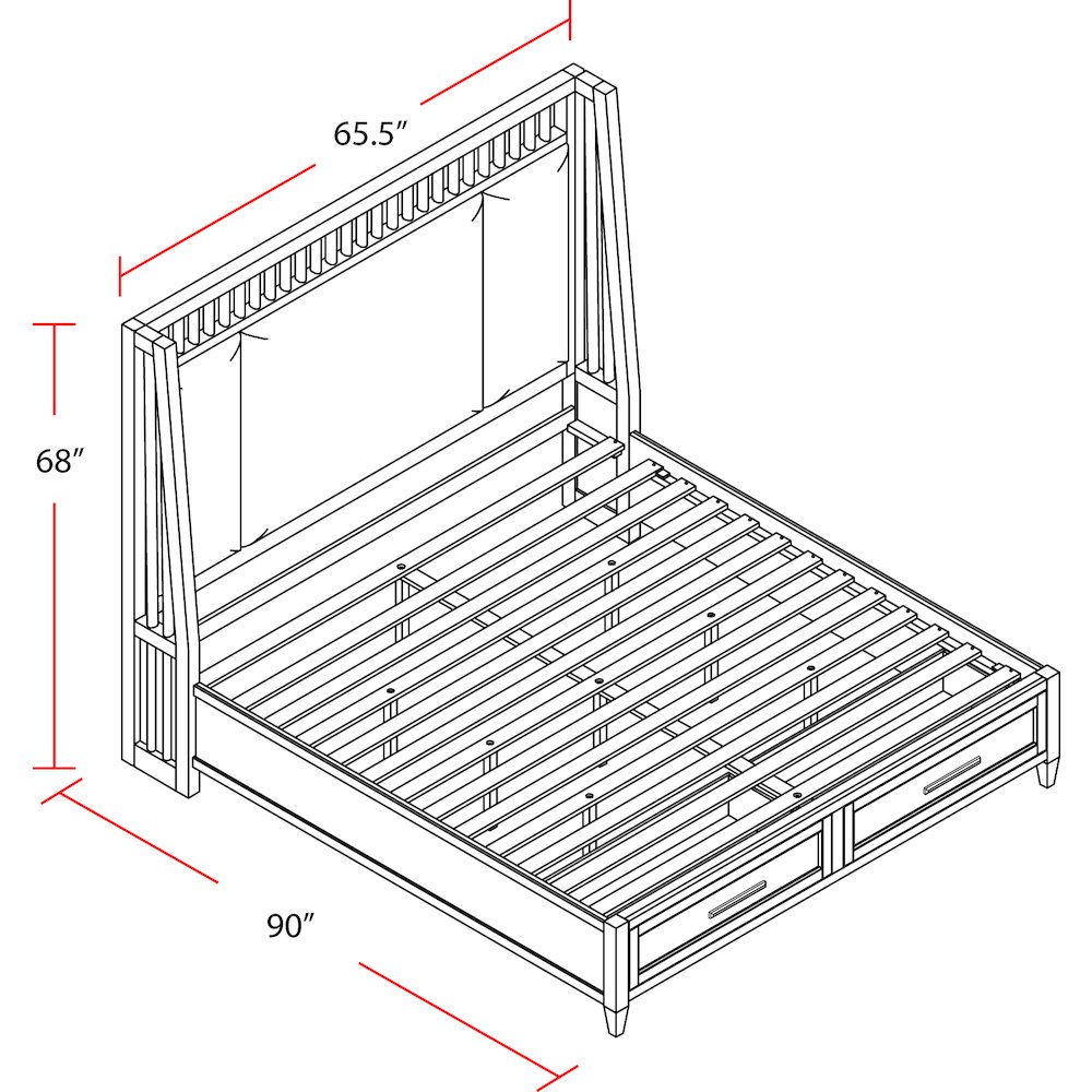 Modern Bedroom Queen Shelter Bed. Picture 12