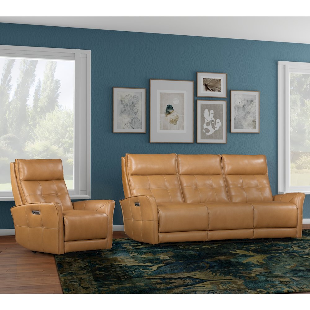 Gershwin - Lucca Butterscotch Power Reclining Sofa and Recliner. Picture 5