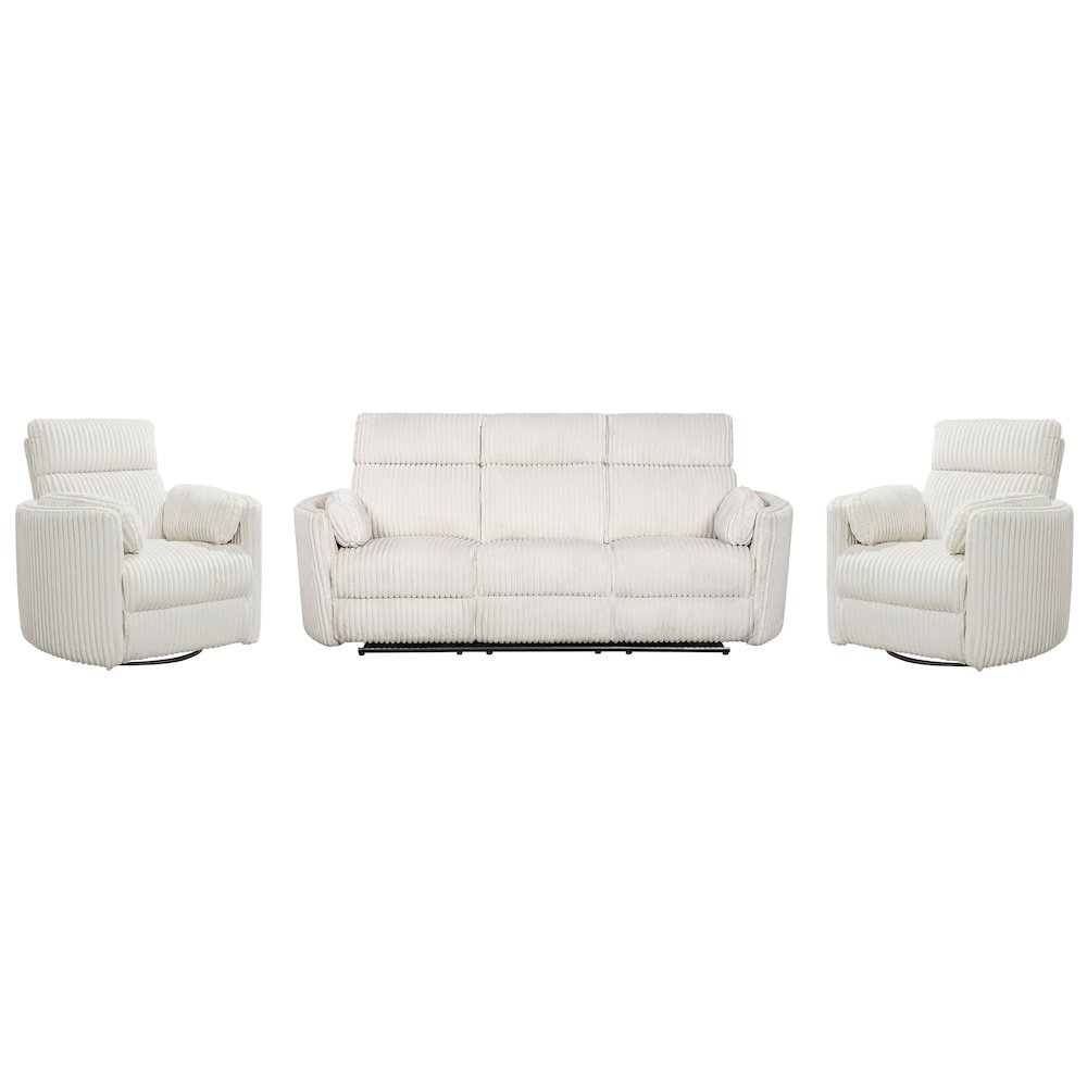 Radius - Mega Ivory Power Reclining Sofa and Two Recliners. Picture 1