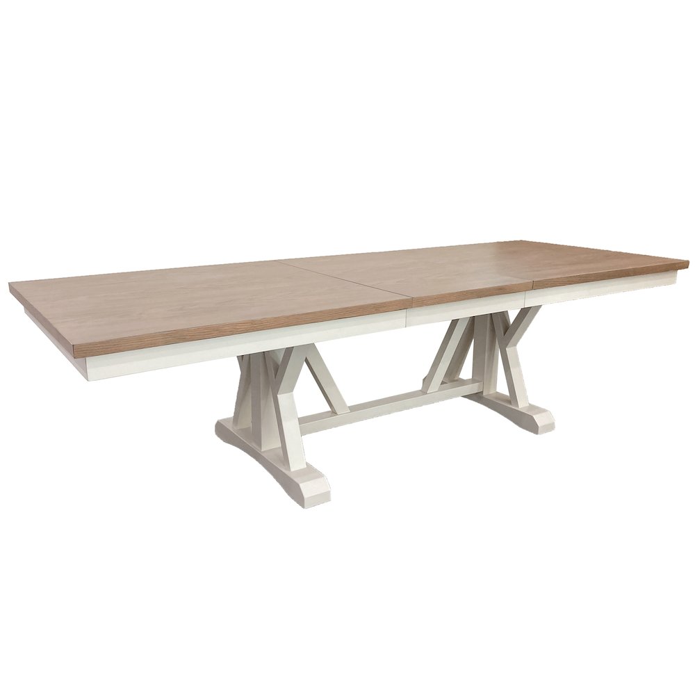 Modern Dining 88 In. Trestle Extendable Dining Table. Picture 2