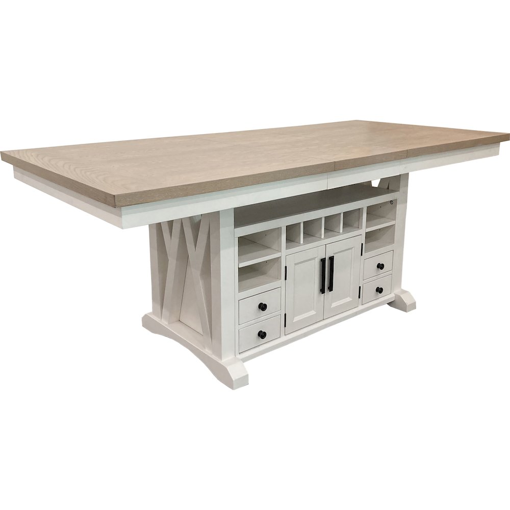 Modern Dining 72 In. Island Counter-Height Extendable Dining Table. Picture 2