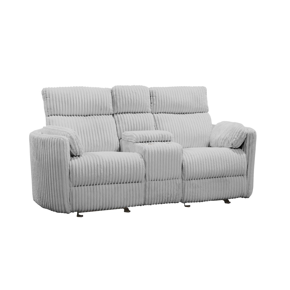 Radius - Mega Grey Power Glider Reclining Console Loveseat. Picture 1