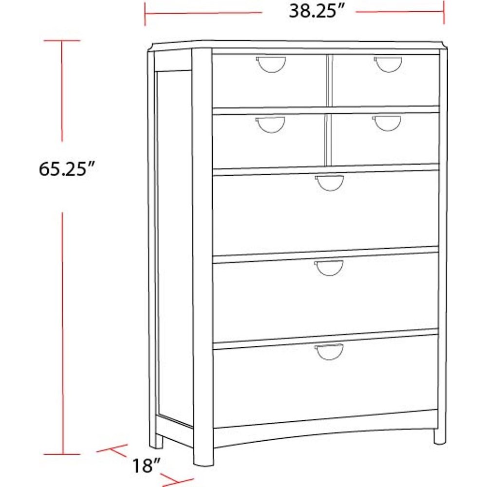 Bedroom 5 Drawer Chest with Cedar Bottom. Picture 6